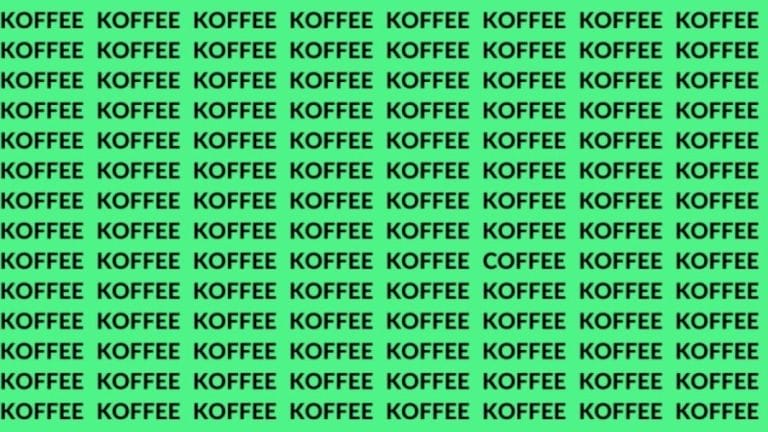 Brain Teaser: If You Have Eagle Eyes Find The Word Coffee in 20 Secs